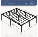 Yaheetech Metallbett mit Lattenrost Schwarz Bild 4