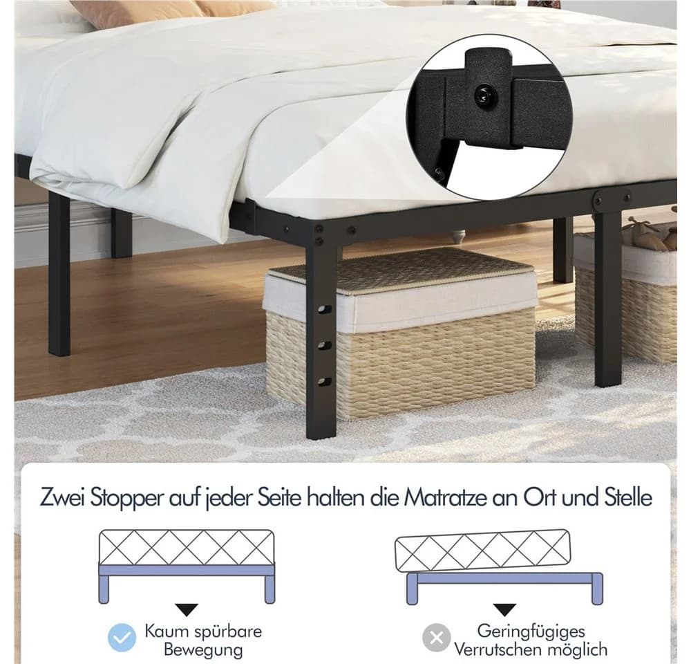 Yaheetech Metallbett mit Lattenrost Schwarz - Bild 5