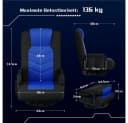 Yaheetech Gaming-Stuhl Bodenstuhl Schwarz/Blau 360° Drehbar Bild 4