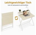 Yaheetech Klappbarer Computertisch mit Ablage Helle Holzfarbe Bild 5