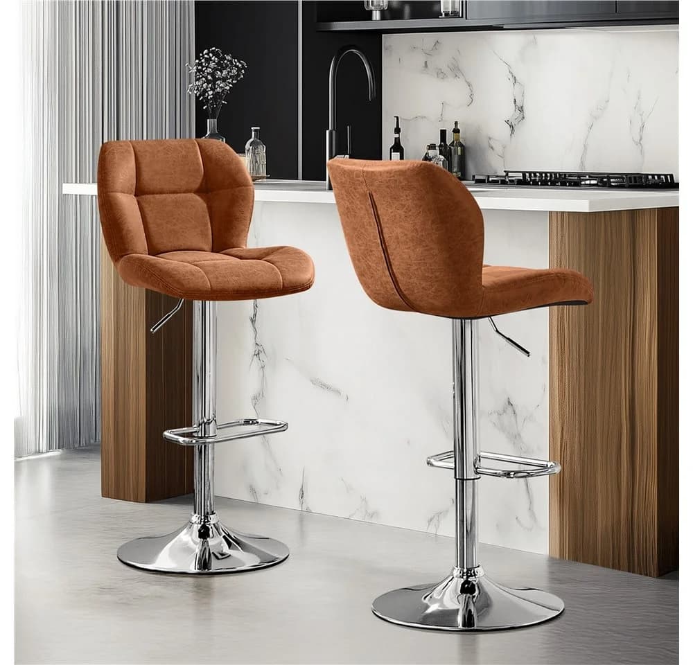 Yaheetech Barhocker 360° Drehbar Retro-Braun
