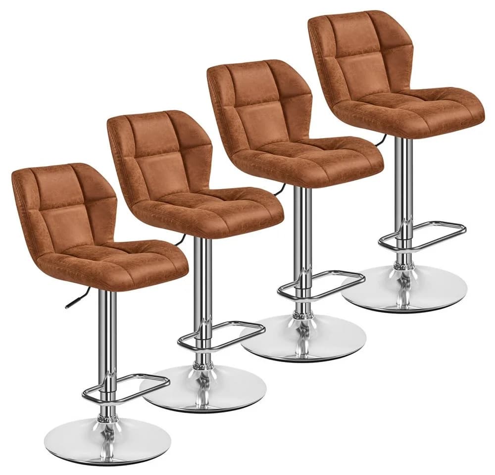Yaheetech Barhocker 360° Drehbar Retro-Braun - Bild 2