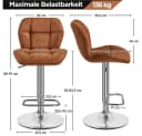 Yaheetech Barhocker 360° Drehbar Retro-Braun Bild 4