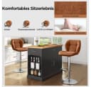 Yaheetech Barhocker 360° Drehbar Retro-Braun Bild 5
