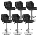 Yaheetech Barhocker 360° Drehbar mit Fußstütze 6er-Set Schwarz Bild 2