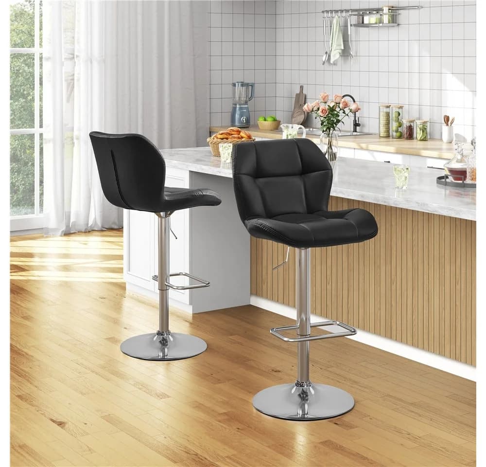 Yaheetech Barhocker 360° Drehbar mit Fußstütze 6er-Set Schwarz - Bild 3