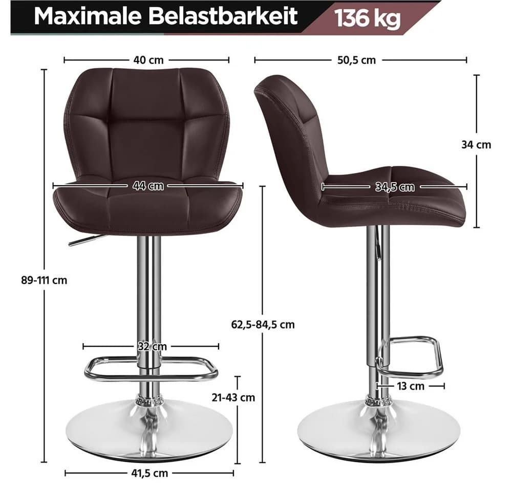 Moderner Barhocker aus Metall und Kunststoff - Bild 4