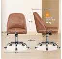 Yaheetech Drehstuhl Bürostuhl Retro-Braun Kunstleder mit Wippfunktion Bild 4