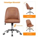 Yaheetech Drehstuhl Bürostuhl Retro-Braun Kunstleder mit Wippfunktion Bild 5