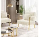 Yaheetech Sofa 1/2-Sitzer Polstersofa, Loungesessel mit Lendenkissen Einzelsofa Loveseat für Wohnzimmer Bild 1