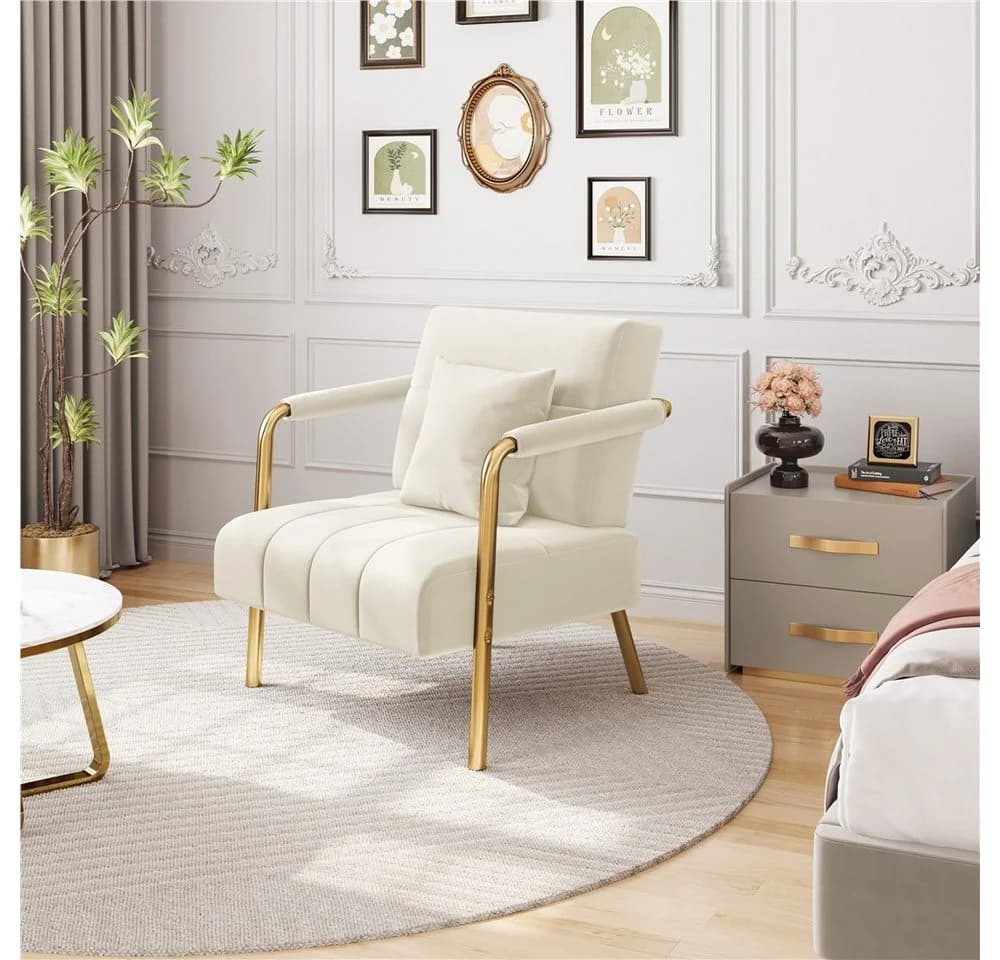 Yaheetech Sofa 1/2-Sitzer Polstersofa, Loungesessel mit Lendenkissen Einzelsofa Loveseat für Wohnzimmer - Bild 4