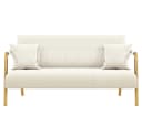 Yaheetech Sofa 1/2-Sitzer Beige mit Lendenkissen Bild 1