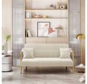 Yaheetech Sofa 1/2-Sitzer Beige mit Lendenkissen Bild 2