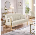 Yaheetech Sofa 1/2-Sitzer Beige mit Lendenkissen Bild 3