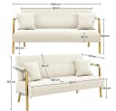 Yaheetech Sofa 1/2-Sitzer Beige mit Lendenkissen Bild 5
