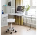 Yaheetech Barhocker Weiß Höhenverstellbar mit Rollen Bild 1