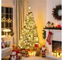 Yaheetech Künstlicher Weihnachtsbaum 183 cm mit LED-Beleuchtung und Schnee Bild 1