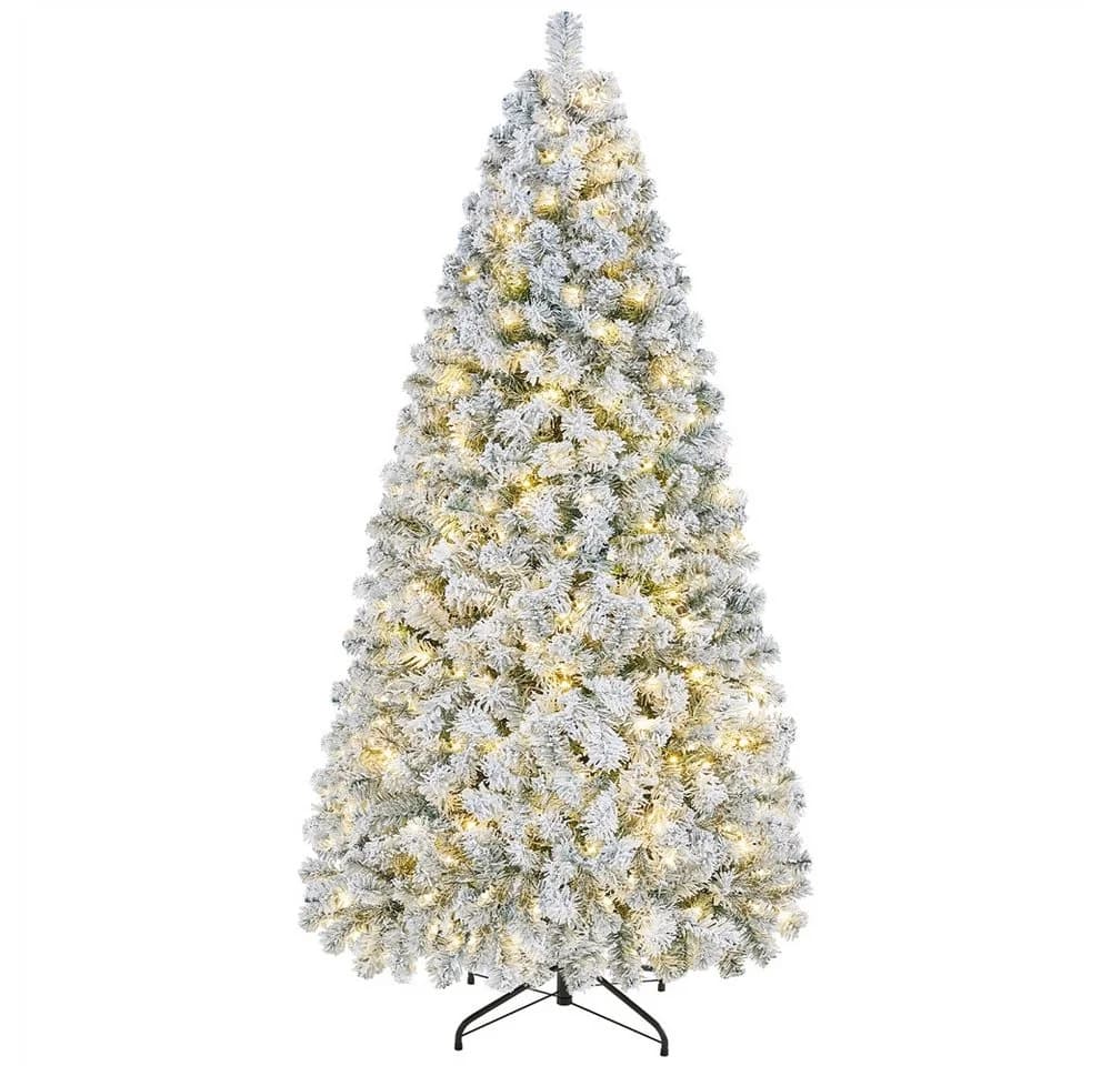Yaheetech Künstlicher Weihnachtsbaum 183 cm mit LED-Beleuchtung und Schnee - Bild 2
