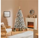 Yaheetech Künstlicher Weihnachtsbaum 183 cm mit LED-Beleuchtung und Schnee Bild 3