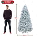 Yaheetech Künstlicher Weihnachtsbaum 183 cm mit LED-Beleuchtung und Schnee Bild 5