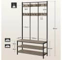 Yaheetech Garderobenständer Grau Industrie-Design mit Sitzbank Bild 4