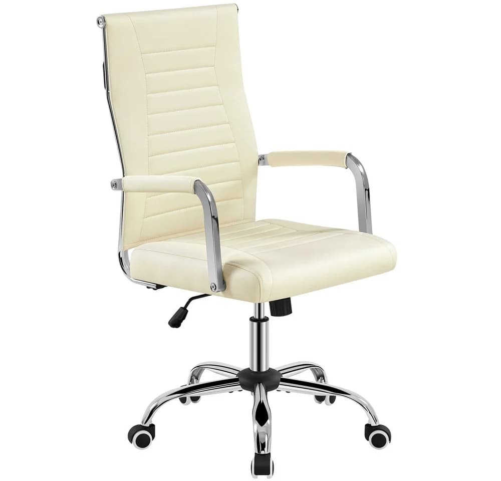 Yaheetech Bürostuhl mit verstellbarer Rückenlehne, Beige - Bild 2