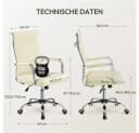 Yaheetech Bürostuhl mit verstellbarer Rückenlehne, Beige Bild 4