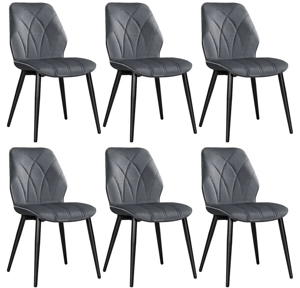 Yaheetech 6er Set Küchenstuhl Dunkelgrau Modern Polsterstuhl - Bild 2