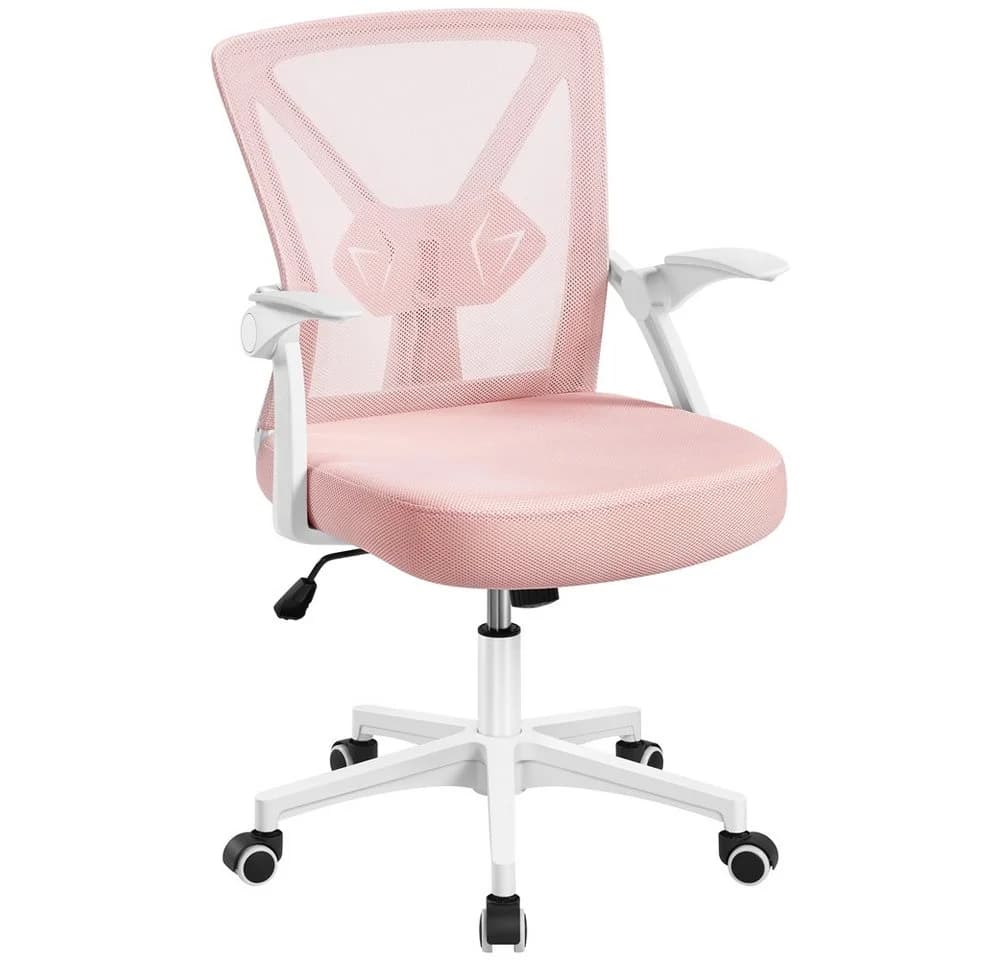 Yaheetech Drehstuhl mit Hochklappbaren Armlehnen Rosa - Bild 2