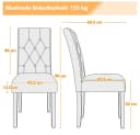 Yaheetech 6er Set Esszimmerstühle Kunstleder Gummibaumholz Braun/Orange Bild 5