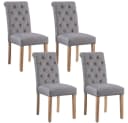 Yaheetech Esszimmerstuhl 4er Set Dunkelgrau Massivholz Bild 2