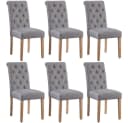 Yaheetech Esszimmerstuhl 6er Set Dunkelgrau Massivholz Bild 2