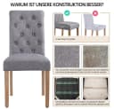 Yaheetech Esszimmerstuhl 6er Set Dunkelgrau Massivholz Bild 5