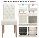Yaheetech Esszimmerstuhl 4er Set Beige Massivholz Hohe Rückenlehne Bild 5