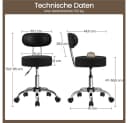 Yaheetech Drehhocker Höhenverstellbar Schwarz mit Rollen Bild 4