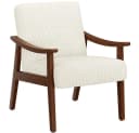 Yaheetech Loungesessel Beige Kordstoff mit Massivholzbeinen Bild 2