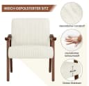 Yaheetech Loungesessel Beige Kordstoff mit Massivholzbeinen Bild 5