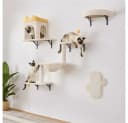 Yaheetech Katzen-Kletterwand Katzenmöbel-Set 4 teilig mit Katzenhöhle, Katzenliege, Plattformen und Katzenkorb Bild 3