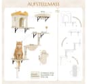 Yaheetech Katzen-Kletterwand Katzenmöbel-Set 4 teilig mit Katzenhöhle, Katzenliege, Plattformen und Katzenkorb Bild 4