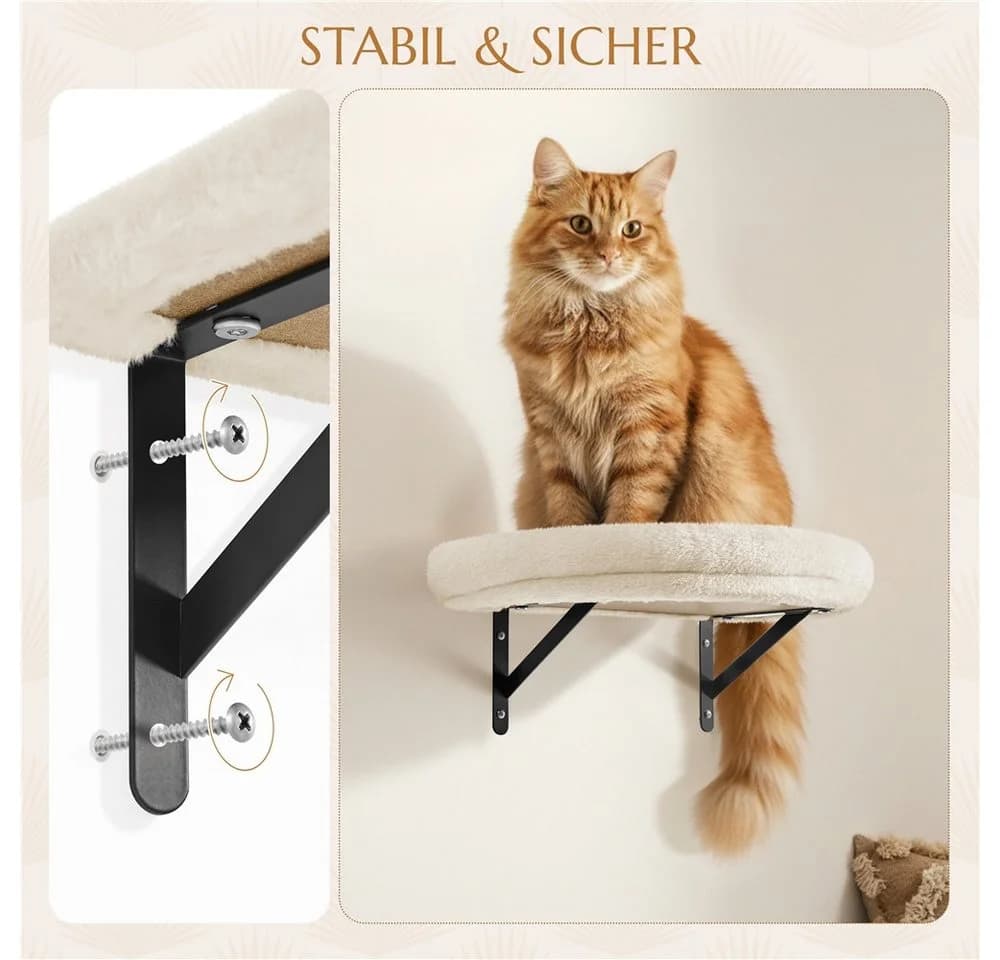 Yaheetech Katzen-Kletterwand Katzenmöbel-Set 4 teilig mit Katzenhöhle, Katzenliege, Plattformen und Katzenkorb - Bild 5