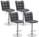 Yaheetech Barhocker 4er Set Grau Höhenverstellbar mit Fußstütze Bild 2