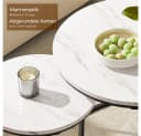 Yaheetech Couchtisch-Set 2er Beistelltisch Sofatisch Runder Tischplatte Metallgestell Marmorweiß Bild 5