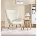 Yaheetech Loungesessel Ohrensessel Cordstoff Beige Bild 1