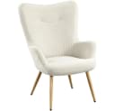 Yaheetech Loungesessel Ohrensessel Cordstoff Beige Bild 2