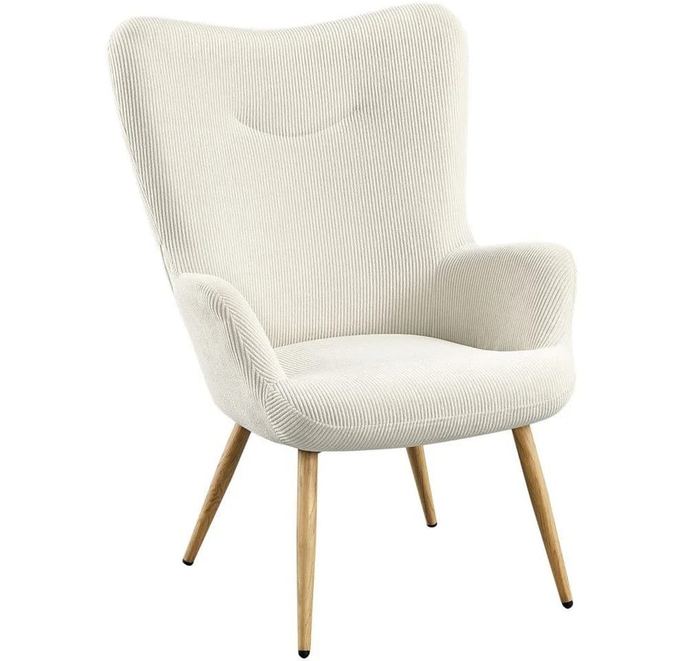 Yaheetech Loungesessel Ohrensessel Cordstoff Beige - Bild 2
