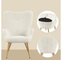 Yaheetech Loungesessel Ohrensessel Cordstoff Beige Bild 5