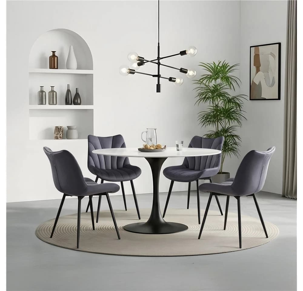 Yaheetech Esszimmerstuhl 4er-Set Vertikal Gestepptes Design - Bild 3