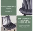 Yaheetech Esszimmerstuhl Gepolsterte Küchenstühle mit Metallbeinen 6er-Set Vertikal Gestepptes Design Bild 5