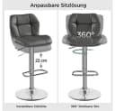 Yaheetech Barhocker 360° Drehbar mit Fußstütze, höhenverstellbar Bild 5