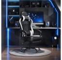 Yaheetech Gaming-Stuhl mit Massagefunktion Schwarz/Weiß Bild 1